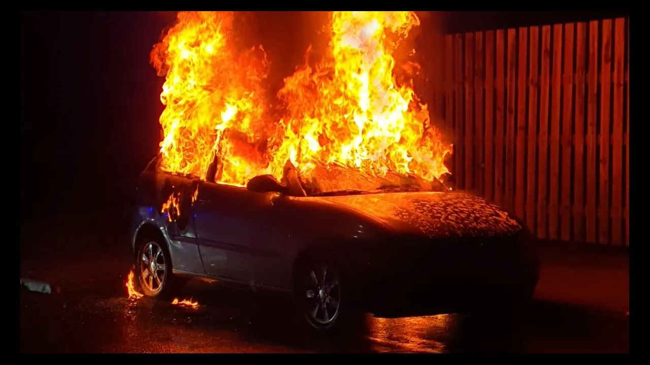torched getaway car